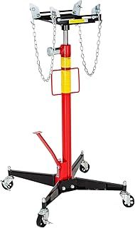 tectake® Vertical Transmission Jack with 500kg Capacity, Adjustable Height 113-192cm, Hydraulic Jack in Robust Steel with Foot Pedal Lift, Hand Wheel & Safety Chain, Stable Gearbox, Workshop, Car Lift