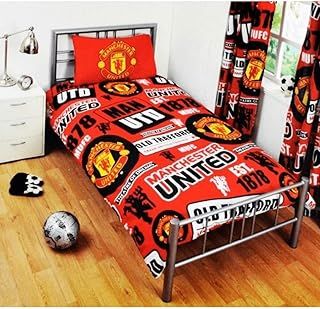 Manchester United Official Patch 3 pieces Double Duvet Cover Set - Red
