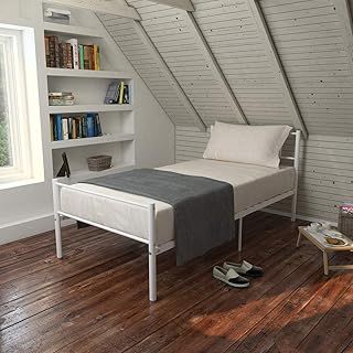 Panana 3FT Single Metal Bed Frame, Modern Design Single Bed for Adult Children (White)