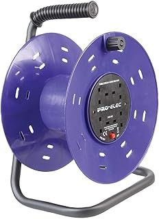 Pro Elec PEL00901 4-Gang Plastic E MPty Cable Reel Dru m, 50 m