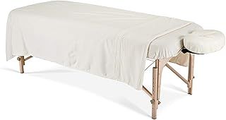 EARTHLITE Flannel Massage Table Sheet Set – Commercial Grade, Soft, Double-Napped 3-Piece Set (Top, Fitted, Face Pillow Cover)