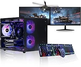 Gaming PC Dual 22" Monitor Bundle Intel Core i5-3470 Processor RX 550 4GB Graphics Card - 16GB Ram - 120GB SSD + 1TB HDD - 550W PSU - Windows 10 - WiFi - Cybus 7