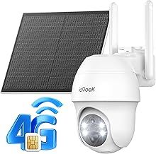 ieGeek 3G/4G LTE Cellular Solar Security Camera Outdoor Wireless with SIM Card, No WiFi 2K Battery CCTV Camera Systems,Unlimited Data Plan,Color Night Vision,Motion Detection,Two-way