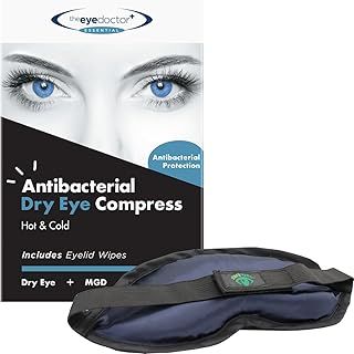 The Eye Doctor Essential Heated Eye Mask - Warm Eye Compress for Dry Eyes, Blepharitis and MGD Treatment - Safe to Heat Mask in a Microwave and Features Sterileyes Antibacterial Patented Solution
