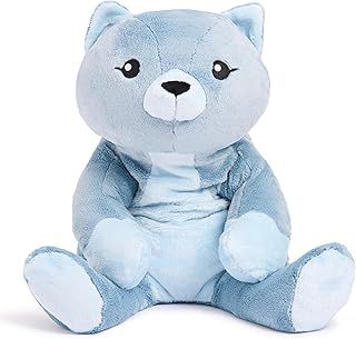 HUGIMALS Frankie the Cat Teddy - Heavy 2KG Weighted Plush Stuffed Animal Cat Plush for Stress Relief - Unscented Cute Stuffed Animal Cuddly Toys for Kids, Teens & Adults | Self Care Anxiety Bear