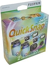 Fujifilm Quicksnap 400 disposable camera with built-in flash 54 exposures, contains 2 x cameras of 27 exposures each