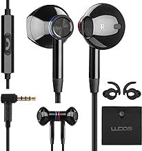 Ludos NOVA Wired Earbuds In-Ear Headphones, Earphones with Microphone, 5 Years Warranty, Noise Isolation Corded for 3.5mm Jack Ear Buds for iPhone, iPad, Samsung, Computer, Laptop, Gaming, Sports