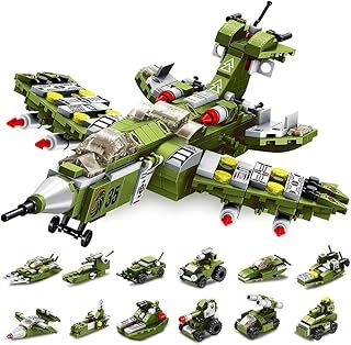 STEM Building Toys 576 PCS Destroyer Fighter Playset Army Toy 25-in-1 Warcraft Creative Engineering Educational Construction Blocks Kits for Boys,Girls Best Gifts for Kids Aged 6-10+ Yr Old