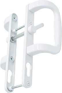 Trojan Sparta 92PZ XL White sliding patio door handles with inline locking lever, and powder coated durable finish.
