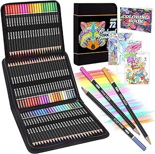 Melifluo 72 Colouring Pencils Set with Black Portable Zipper Bag. Professional Coloured Pencils Perfect for Adult and Artists Sketching, Shading and Doodling