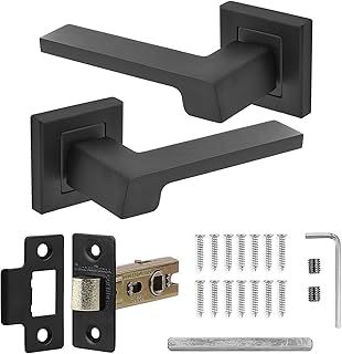Black Door Handles Internal – Aluminium Matt Black Door Handle Sets for Interior Doors | Internal Door Handles with Mortice Latch | Spectra Range