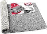 Soft Textured Anti Slip Bath & Shower Mat for Inside Shower & Wet Areas (40x60cm Grey) Phthalate Free Rubber Loofah Bathroom Mats for Slippery Surfaces, Quick Dry Antibacterial & Mould Resistant