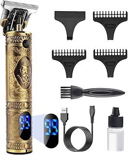 Hair Clippers Men Professional Beard Trimmer, Cordless Electric Self Hair Clippers with LCD Screen, Precision Outlining Trimmer-Smooth Clipping, Sharp Shaver-Rechargeable Battery, Gifts for Men