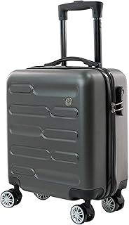 Cabin Suitcase, Easy Jet 45x36x20 Cabin Bag | Lightweight, Telescopic Handle, Hard Shell Small Carry on Suitcase with Wheels | Travel Luggage (Black)