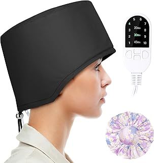 SPTHTHHPY Hair Steamer Cap,10 Temperature Settings 3 Timing Drying Cap Hair Steamer,Heating Cap,Hair Care Hat for Home Hair Spa-UK 3-pin Plug