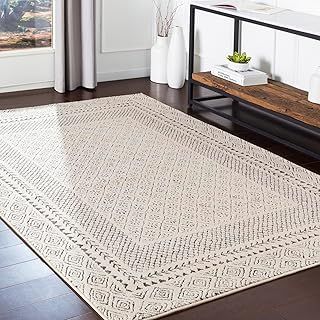 Livabliss Monaco Geometric Rug - Scandi Area Rugs Living Room 120x170 cm, Dining, Kitchen - Neutral, Abstract Patterned Rugs, Boho Style, Easy Care Pile - Large Rug, Beige, Charcoal Grey
