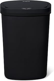 NETTA 50L Sensor Bin for Kitchen - Large Automatic Motion Sensor Waste Rubbish Bin - Touch Free Smart Bin with Infrared Lid & Non Skid Base - Electric Bin for Home, Office, Rubbish & Trash Can - Black