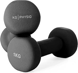 Weights Dumbbells Set Women & Men - Neoprene-Coated & Sweat-Resistant Weights Set with Anti-Roll Technology & A3 Exercise Poster, Gym Equipment for Home, 1-10 kg Dumb Bells Pair