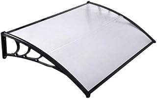 Door Canopy Awnings Garden Outdoor Window Patio Porch Rain Protector Shelter Shade Cover Resists-Corrosion 120x80x23.8cm,Black