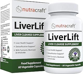 LiverLift #1 Liver Cleanse & Detox Supplement | Turmeric, Beetroot, Dandelion, Chicory, Burdock, Artichoke and More | Money Back Guarantee | 60 Vege Capsules