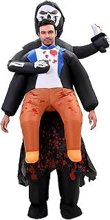 Double Couple Grim Reaper Inflatable Halloween Costume - Blow Up Ride On for Adults Men Women