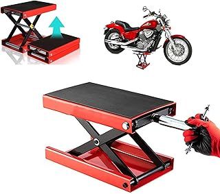 Motorcycle Jack Stands Low Profile 0.5 Ton 11000Lbs Capacity Steel Motorbike Bike Lifting Stand Height Adjustable Jack Stand for Street Bikes Cruisers Touring Motorcycles