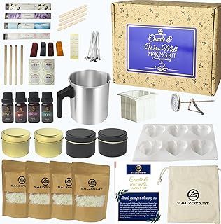 SALZOYART Candle Making Kit for Adults- | Soy Candle Making Kit | Candle Making Kits UK | Wax Melt Making Kit, Art & Craft Gift Set, Candle Mould, Scents, 2 lb Wax (Large with Extras)