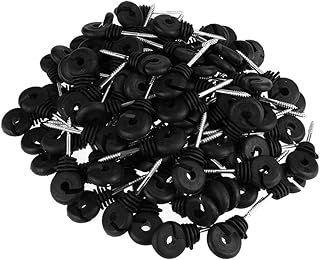 Electric Fence Insulators, 100Pcs Electric Fence Ring Insulators Screw In Short Screw Type Ring Insulator, Electric Meadow Fence Post Accessory for Wood Post