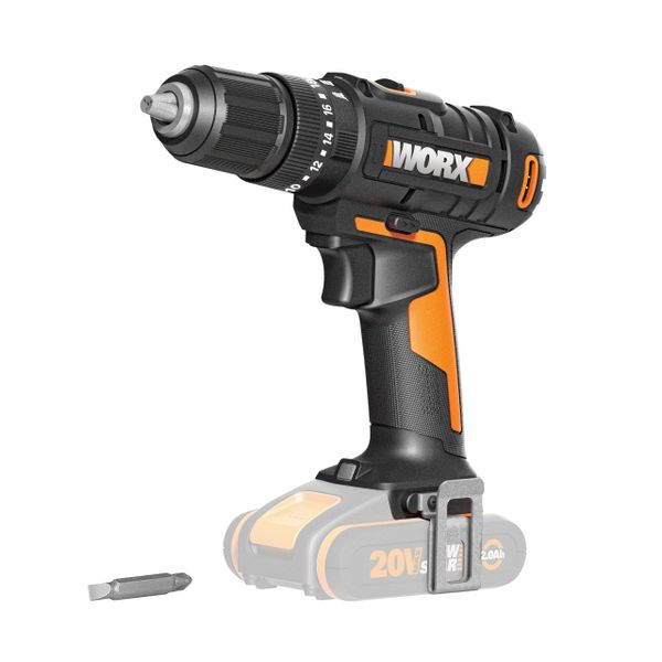 WORX - Cordless Impact Drill 20V - 50Nm - φ13mm - WX370.9 (Delivered Without Battery or Charger, with Double end)