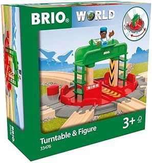 BRIO World Train Turntable & Figure for Kids Age 3 Years Up - Wooden Railway Set Add On Accessories
