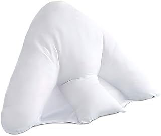 Orthopaedic Batwing Shaped Neck & Back Support Pillow for Help with Cushioning and Sitting Complete with White Removable Pillowcase