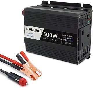 LVYUAN 500W Power Inverter DC 12V to 230V 240V AC Transformer Car Converter 12V with dual USB ports & UK Sockets Charger Lighter Adapter
