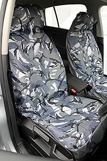 URBAN GREY Camouflage Camo Waterproof Car Seat Covers - 2 x Fronts