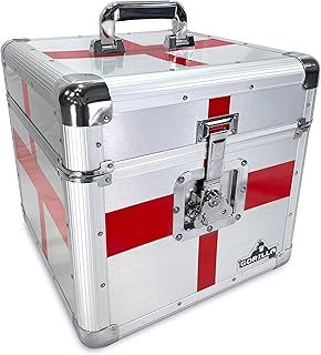 Gorilla 12" LP Vinyl Record Storage Box Flight Carry Case Holds 100pcs Saint George's Cross