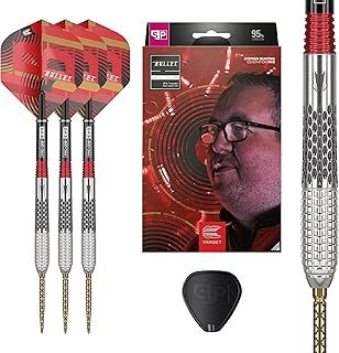 TARGET Darts Stephen Bunting G5 95% Tungsten Dart Set, Steel Tip Swiss Point Darts | Player Edition Darts with Swiss Points, 18G/22G/23G/25G Professional Darts Set, Swiss Point Tool Included
