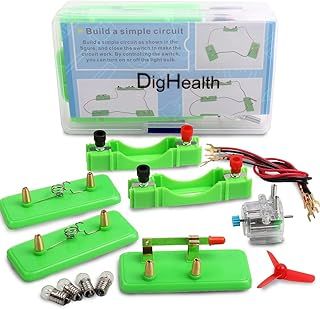 Electric Circuit Kit, Educational Montessori Toys, Science Experiment Kit with Motor and Bulb for Kids, DIY STEM Electrical Engineering Project for Basic Physics Learning Starter