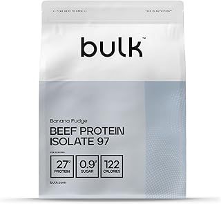 Bulk Beef Protein Isolate 97, Protein Shake, Banana Fudge, 1 kg, 33 Servings, Packaging May Vary