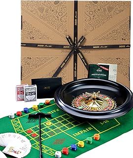 Jaques of London Roulette | Large 40cm, 16 Inch Luxury Roulette Wheel | Roulette Set for Casino Games | Includes, Blackjacks cards, Balls, Playing Cloth | Complete Roulette Set