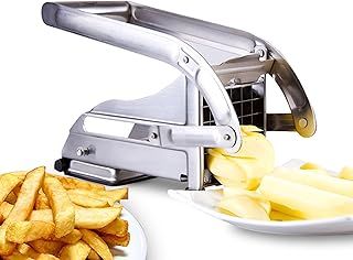 Impeccable Culinary Objects (ICO) Potato Chipper and French Fry Cutter Includes Two Stainless Steel Sharp Blades, Chip Cutter with Secure Suction Base