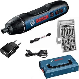 Bosch Professional Bosch GO Cordless Screwdriver (Includes 25-Piece Bit Set, Charging Cable, L-BOXX Mini)