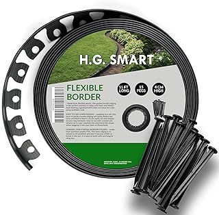 H.G.SMART Lawn Edging Flexible Garden Edging 22 ft with 30 Super Strong Securing Pegs Anchors Landscape Grass Border