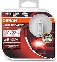 OSRAM NIGHT BREAKER SILVER H11, +100% more brightness, halogen headlamp, 64211NBS-HCB, 12V, passenger car, duo box (2 lamps)