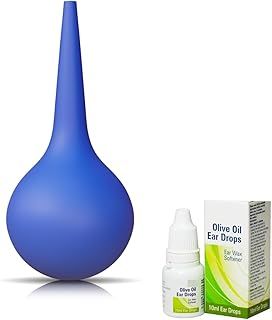 Ear wax removal kit, Suction Ear Bulb With 100% Chemical Free Olive Oil Ear Drops by Nanacare UK| Revolutionary Ear Syringe |Vacuum Earwax remover|Reusable Ear cleaning syringe tool. Suitable all ages