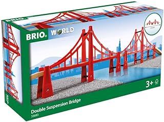 BRIO 33683 Double Suspension Train Bridge for Kids Age 3 Years Up - Compatible with all BRIO Railway Sets & Accessories, Multicoloured