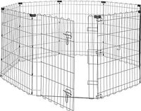 Amazon Basics Foldable Octagonal, Square, Rectangle Metal Dog Pen/Puppy Pen/Playpen Indoor for Dogs and Pets, With door, 152.4 x 152.4 x 76.2 cm high, Black