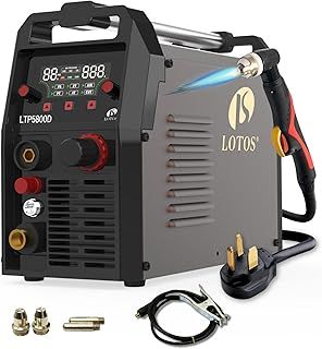 LOTOS LTP5800D 58A Plasma Cutter 5/8" 16mm Clean Cut 3/4" 20mm Severance Cut, 15% Boost Cutting Speed, Non-Touch Pilot Arc Plasma Metal Cut Machine, Plasma Cutting Equipment, Dual Voltage 110V 220V