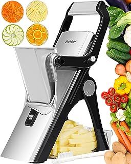Mandoline Vegetable Slicer,Mandoline Slicer Vegetable Chopper-Julienne Dicer for Kitchen, Potato Slicer, Multifunctional Food Chopper Silver-Black