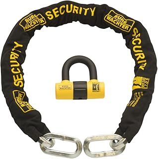 Burg-Wachter 1M 12mm Sold Motorbike Security Chain Gold Lock, Black