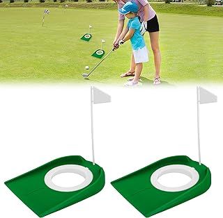 2 Pack Golf Putting Cup with Flag, Golf Putting Practice Training Aids, Golf Training Putters Hole for Men Women Indoor Outdoor Home Office Yard Lawn