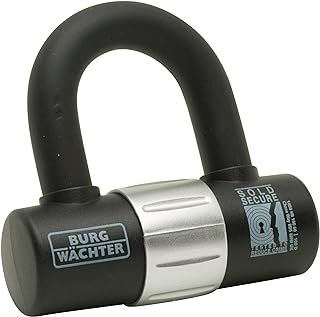 Burg Wachter 100D 14mm Heavy Duty Sold Secure Diamond & Gold Padlock U Lock - Black